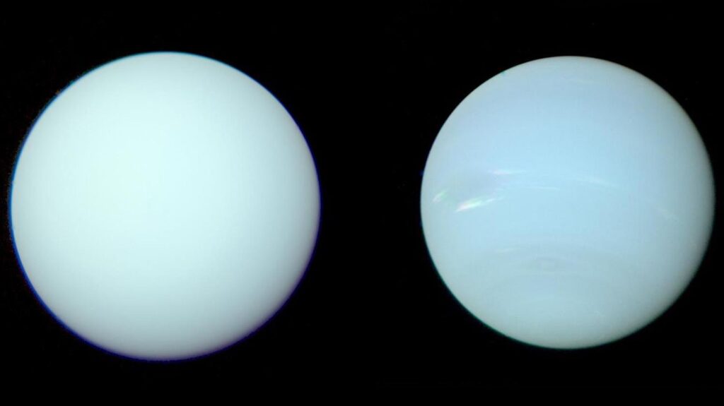 Color-corrected photos show accurate depictions of Neptune and Uranus